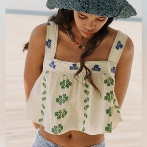 ZARA floral embroidered top